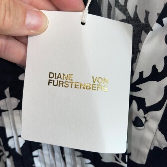 Diane Von Furstenberg Womens Dress Size Large White Floral Tessa Maxi New - Picture 4 of 9